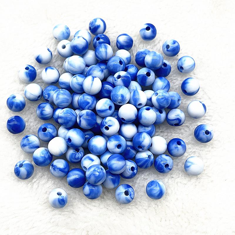 6/8/10/12mm Round Charms Acrylic Beads Loose Spacer Beads for Jewelry Makeing DIY Handmade Bracelet Necklace