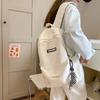 Elementary school bag, female junior high school student solid color backpack, high school student large capacity casual backpack fashion