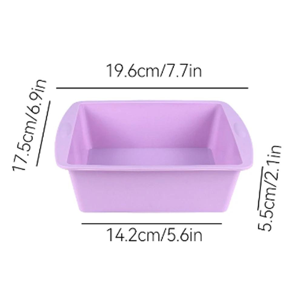 4Pcs Green Square High-temperature Resistant Food-grade Silicone Cake Bread Mold Non-Stick Kitchen Accessories Baking Tools