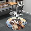 1 Stück Winterberge Hund Büro Runder Teppich, Matte Geeignet für Büro, Unter Bürostühlen Schlafzimmer Wohnzimmer Heimdekoration, Zimmer Deko