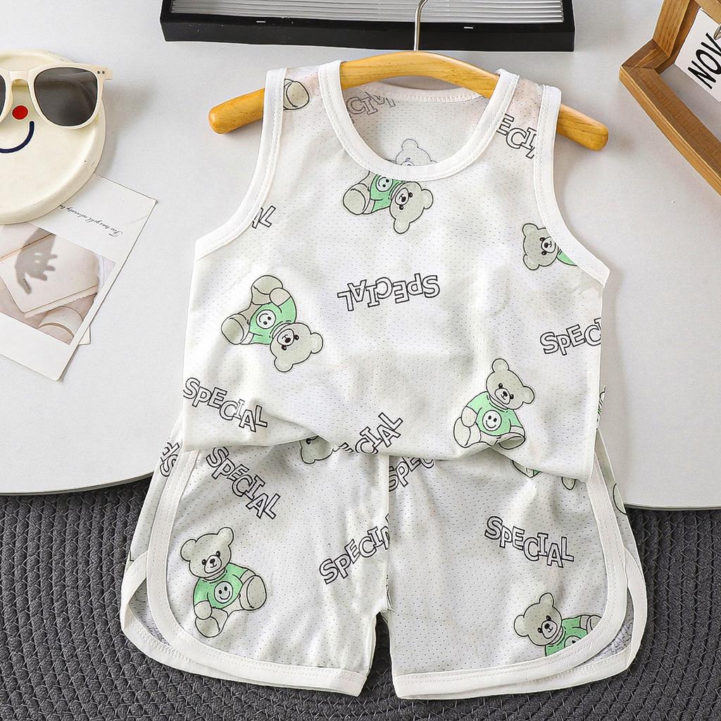 Summer Baby Mesh Vest Breathable Sleeveless Belly Protection Undershirt Thin Hollow Out Tank Top For Boys And Girls