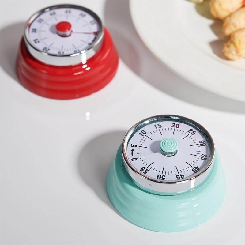 Mechanical Visual Timer Small Magnetic Kitchen Countdown Timer with Loud Alarm for Kids and Adults Baking Cooking