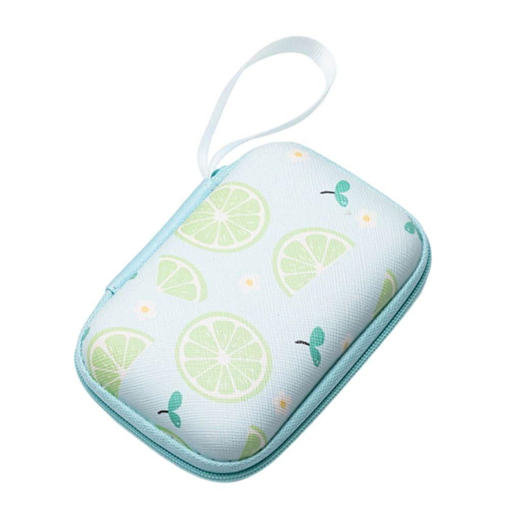 Color Printed EVA Storage Bag Square Shape Cartoon Print Data Cable Storage Protective Cover Anti-collision Headphone Bag
