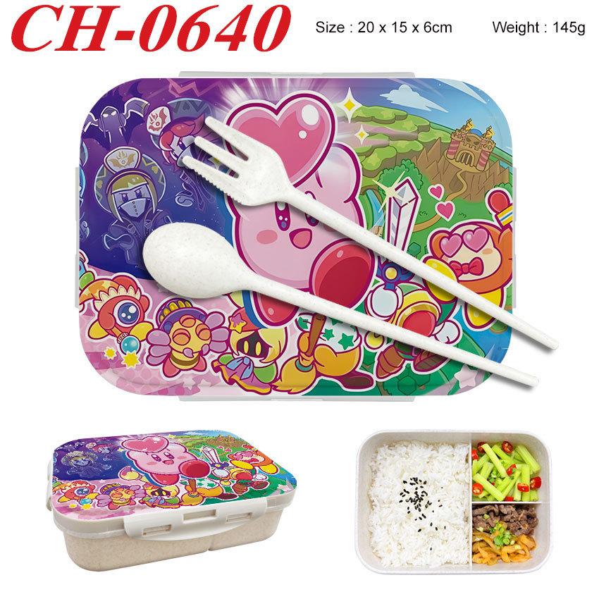 Anime Cartoon Kirby Printed Wheat Straw Lunch Box