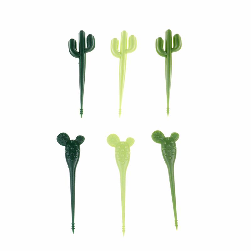 6Pcs/Pack Cactus Fruit Forks Dessert Forks Toothpick Kids Tableware Food Picks