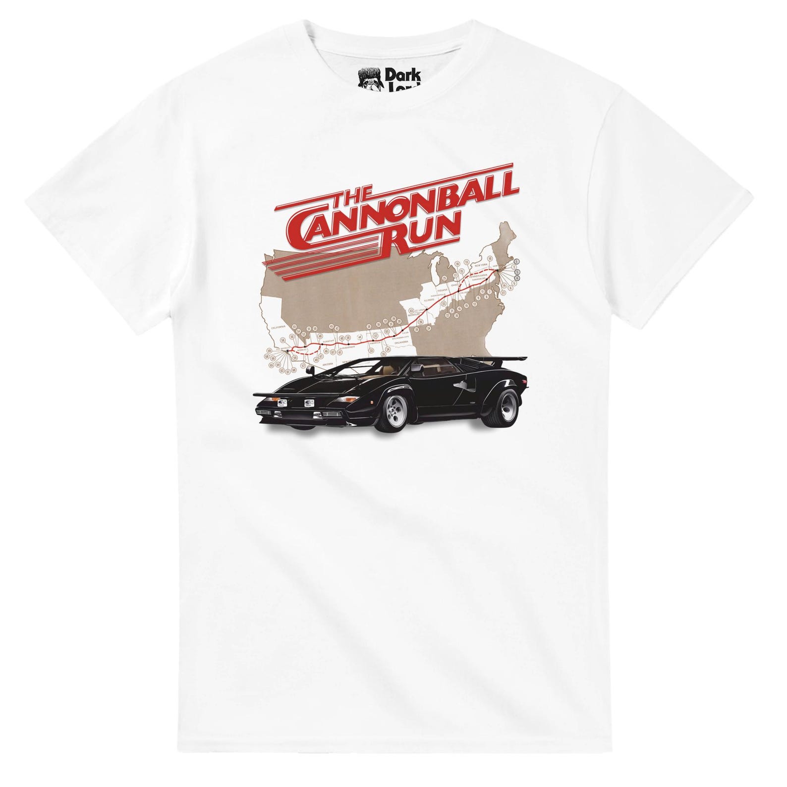Cannonball Run Shirt: Classic Car Graphic (Multiple Sizes) M