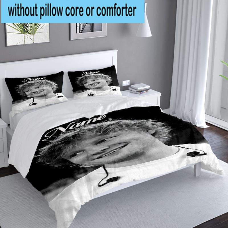 3PCS Custom Name Ed Sheeran music Bedding Set, Including 1pc Duvet Cover And 2pcs Pillowcases, Suitable for dorms and bedrooms Gift