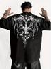 Gothic Thorn Cross Wing Graphic Print 100 Cotton Unisexs T Shirt for Summer Streetwear and Alternative Vibe