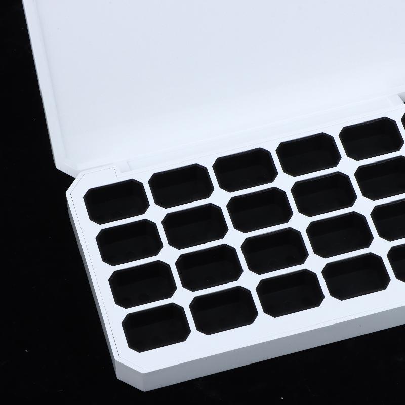24 Grids Empty Magnetic Nail Art Box Dustproof Storage Organizer for Manicure DIY Fast Painting Beginner & Salon Use