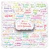 Motivational Cartoon Text Stickers - 100 Sheets for DIY Decor, Water Bottles, and Phones