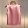 Damenweste Rundhalsausschnitt Imitierte Perlen Verziert Ärmellos Oberteile Glattes Satin Weiche Oberteile Lockerer Schnitt Freizeitoberteile Party Urlaub Tägliche Kleidung