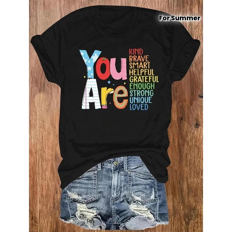 Damen-T-Shirt Rundhals, Geeignet für Alle Jahreszeiten, Elegantes Lässiges Oberteil, Lokal Versendet, Sommer Reines Oberteil, Elegantes Sommer-Party-Must-Have