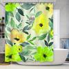 Luxury Green Floral Shower Curtain Waterproof Bath Decor for Home Decoration Customizable Size Modern Bathroom Interior Design W