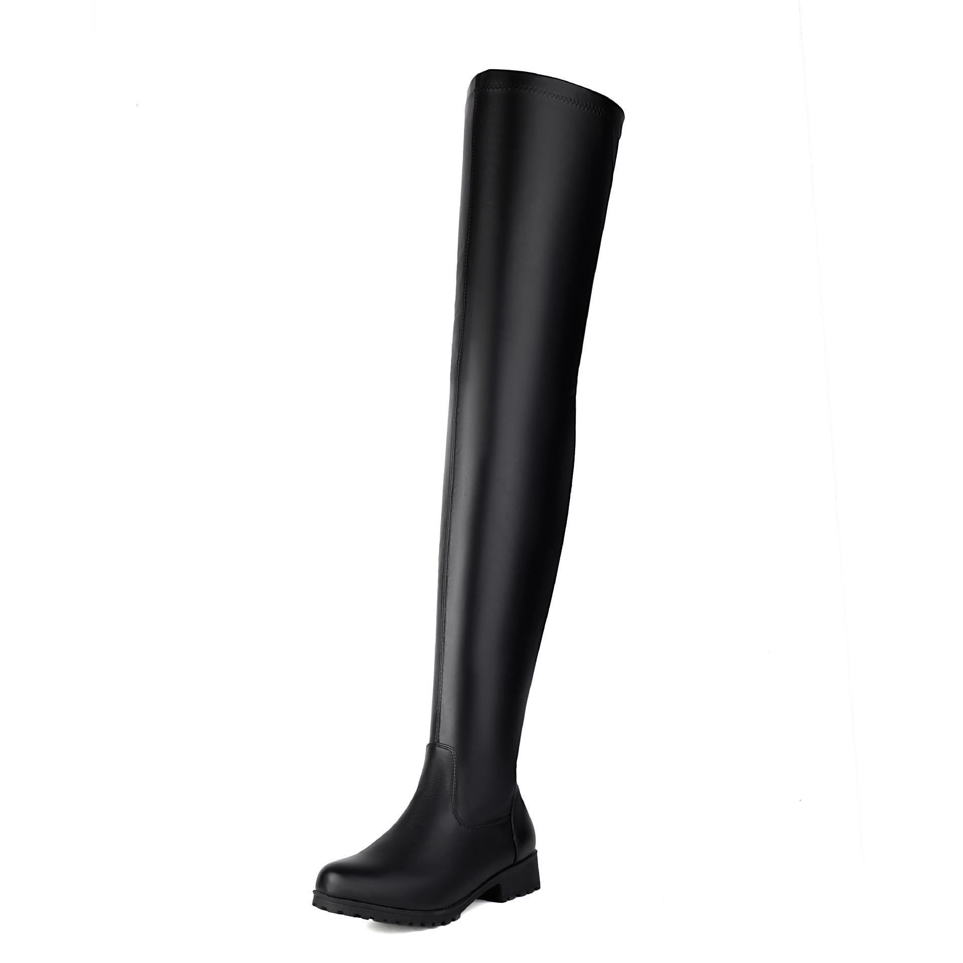 Women`s Over-the-Knee Round Toe Low Heel