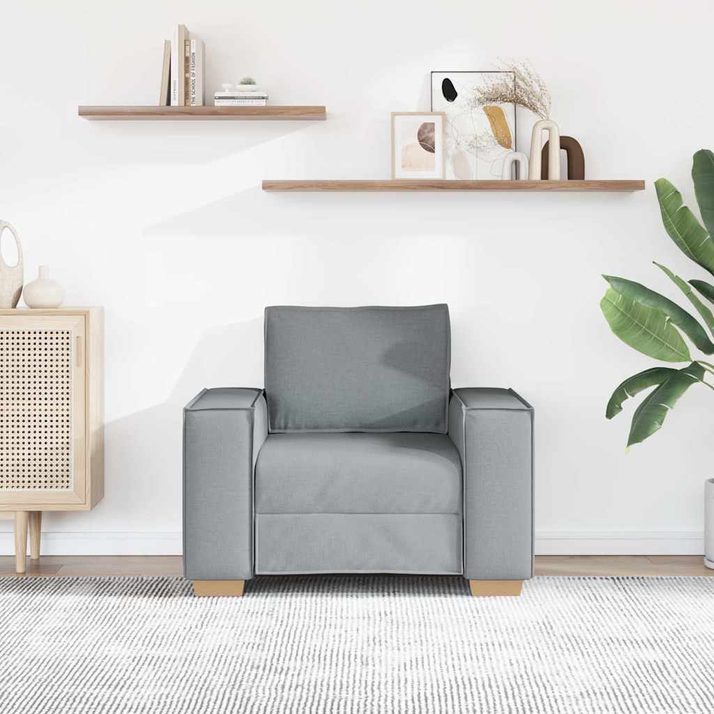 Sofa Chair Light Grey 60 Cm Fabric