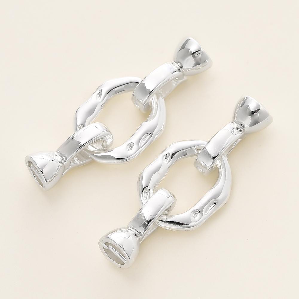 2/4pcs 14/18K Gold Color Plated Heart Bowknot Fasteners Closure Lock Connector Clasps For DIY Needlework Pearls Jewelry Making