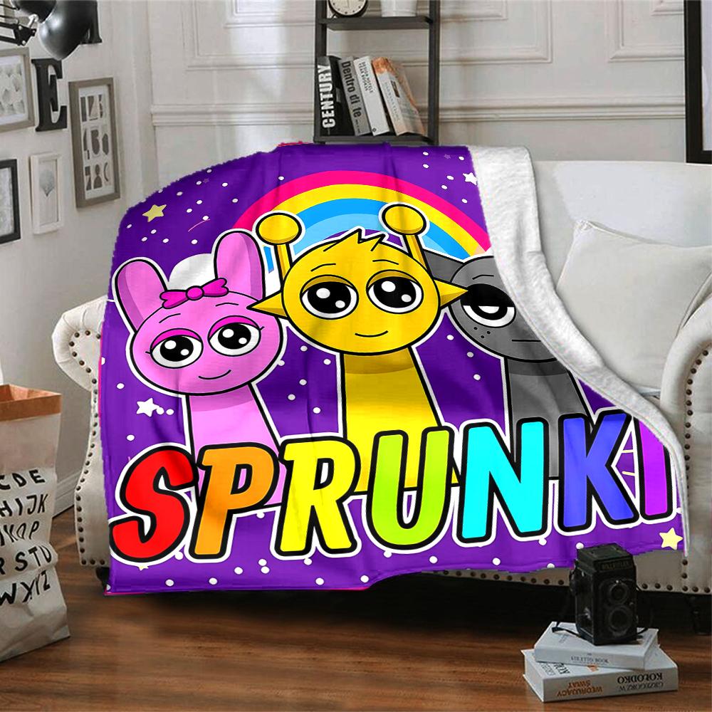 1pc SPRUNKI5 Blanket, Gift, for Men and Women, Soft Blanket, Good for Sofa Bed Couch Travel, Lightweight Flannel Blanket