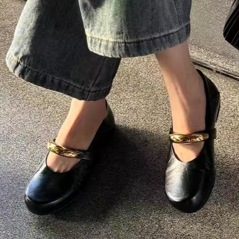 

Мода Женская Мода Балетки Весна Новые Круглый Носок Мелкий Вырез Металлическая Пряжка Мягкая Подошва Нескользящие Износостойкие Одинарные Туфли 40 чёрный