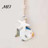 Coastal Style Room Accents Mediterranean Nautical Wall Hanging Decor, Handcrafted Wooden Ocean Ornaments, Decorative Pendants with Sea Animal
