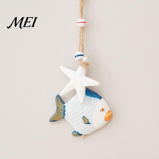 Coastal Style Room Accents Mediterranean Nautical Wall Hanging Decor, Handcrafted Wooden Ocean Ornaments, Decorative Pendants with Sea Animal