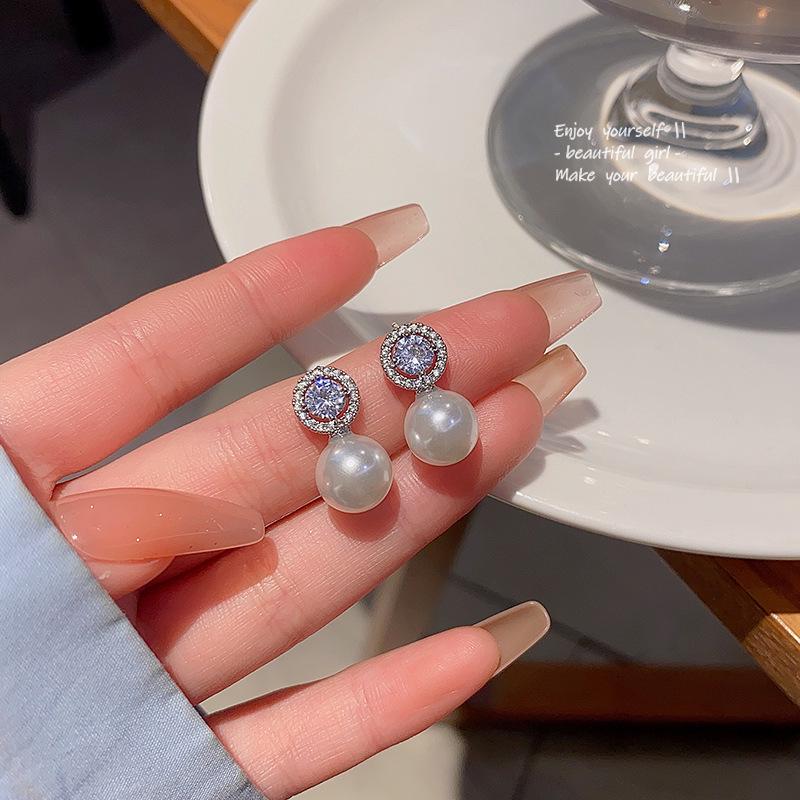 Sterling Silver Bow Gardenia Stud Earrings - Light Luxury Korean Style