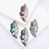 Vintage Rhinestone Leaf Brooches for Women Unisex Pearl Plant Pins Office Party Friend New Gifts Jewelry Accessories MM-BR-0969