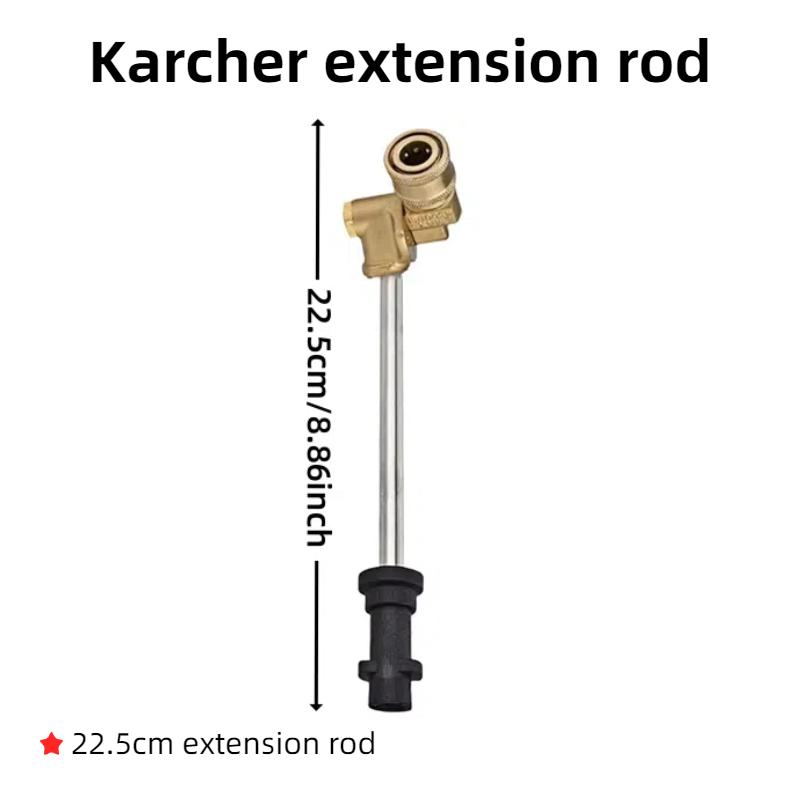 

High-Pressure Wash Gun Extension Wand–Multiple Specs lenght for Karcher K2/K3/K4/K5/K7–180° Pivoting Coupler & Nozzles Included