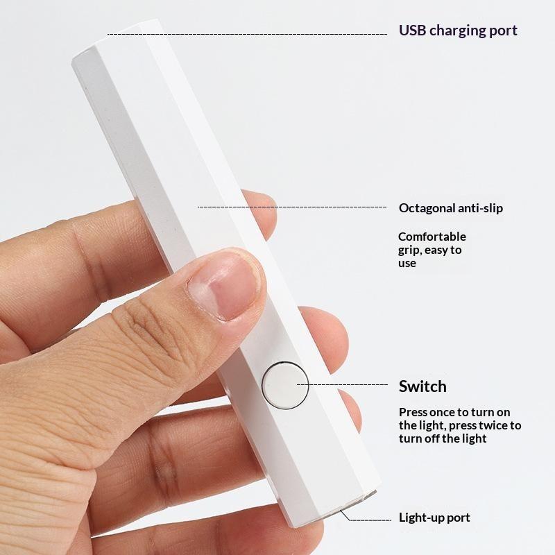 Mini Portable UV Nail Lamp Quick Dry Foldable Stand 2000mAh Long Battery for Home Travel Nail Art Beginners