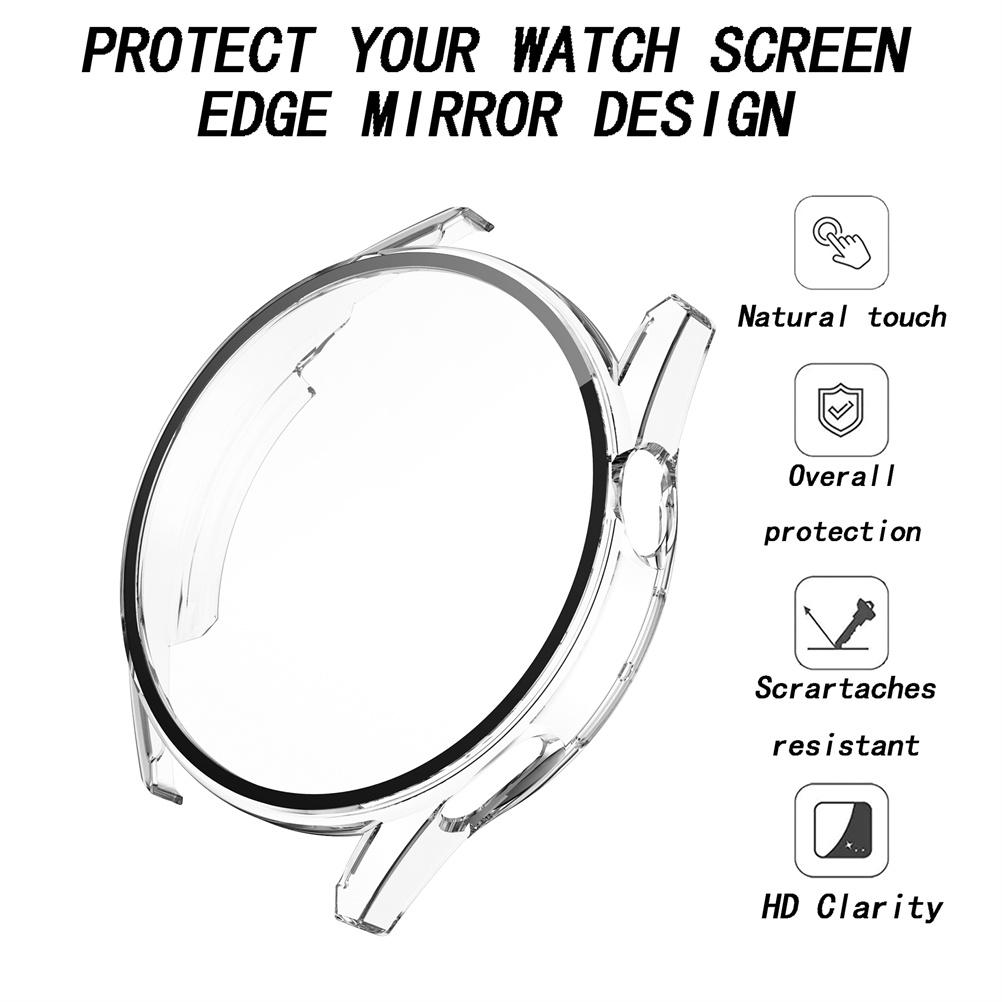 PC Frame Tempered Glass Case Compatible for Huawei Watch GT3 42mm 46mm Smartwatch Shockproof  Covers