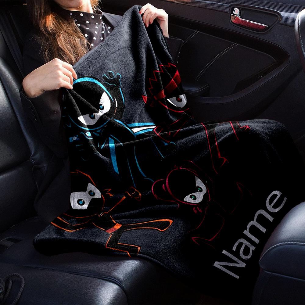 Custom Name Ninja Kidz Theme Printed Blanket - Perfect for Couch, Bed, Travel & Outdoor Use | Machine Washable, Cozy & Durable.