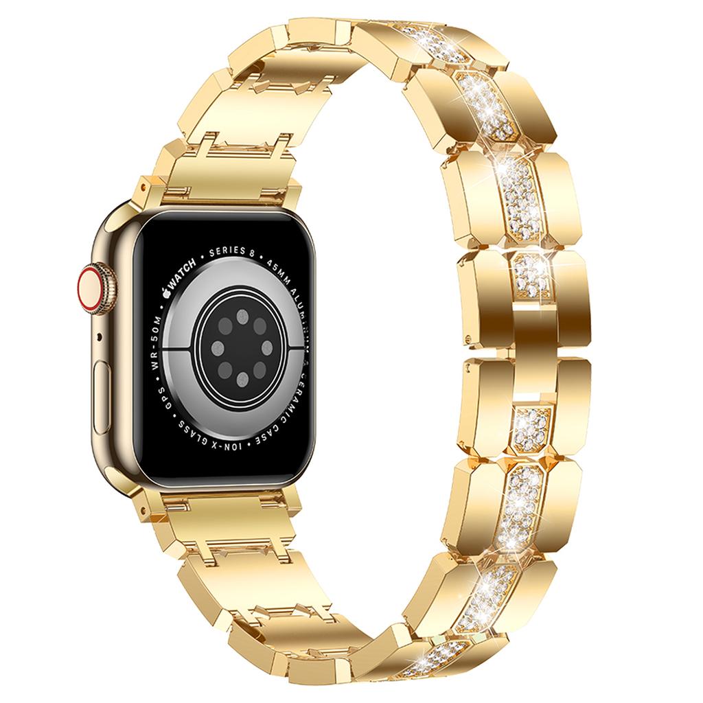 KALEBOL Rhinestone Watch Band for Apple Watch Series 11 10 42mm/9 8 7 41mm/SE3 SE2 SE 6 5 4 40mm/3 2 1 38mm Grid Block Zinc Alloy Strap