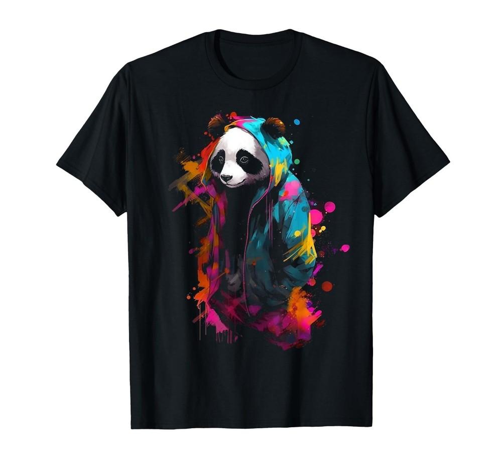Panda Art Colourful Animal Panda T-Shirt
