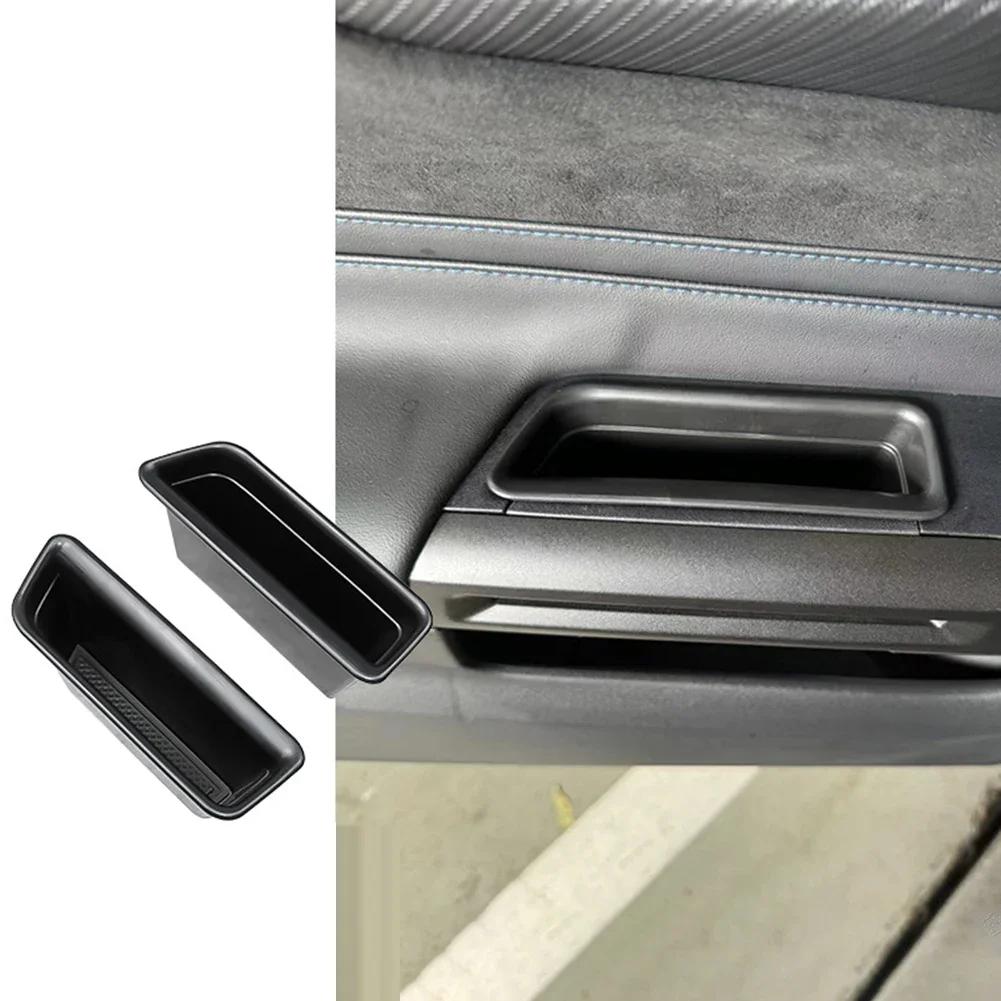 2PCS Door Side Storage Box Armrest Container Door Organizer Car Door Armrest Storage Box For Ford For Mustang 2024+