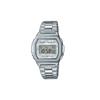VINTAGE Series-square Quartz Movement Stainless Steel Strap Japanese and Korean Watch Women's Watch Silver Dial A1000D-7EF