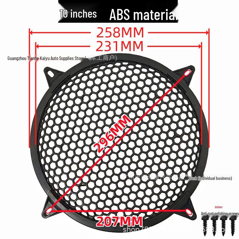 Car Speaker Dustproof Plastic Mesh Grille Cover - Sizes: 2, 3, 4, 5, 6.5, 8, 10 inches