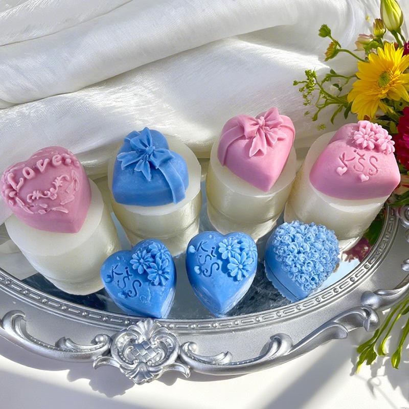 Heart-shaped Handmade Chocolate Cookie Baking Mould DIY Valentine's Day Gift Love Aroma Candle Gypsum Resin Decoration Mold