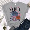 Seoul Beautiful Scenery Print Tee Shirt Woman Soft Summer Streetwear O-Neck T Shirt Multicolor Sports Short Sleeve
