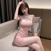 Dress cheongsam short skirt tight skirt stand-up collar slim and thin cheongsam skirt