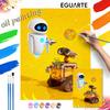 Robot Love Oil Paint Digital Painting Art Kit FillIn Painting Home Decor