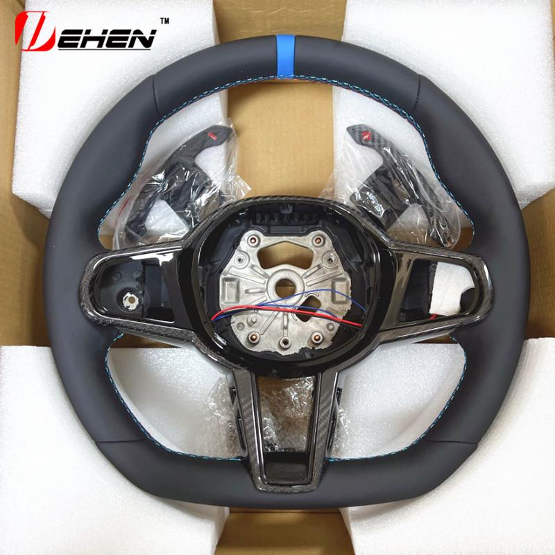 AZHKP1 Upgraded Leather Car Steering Wheel For BMW 3 4 5 Series G01 G02 G05 G20  G80 G82 G22  G26 G30 G32 G87 F90 F95 Car Accessories