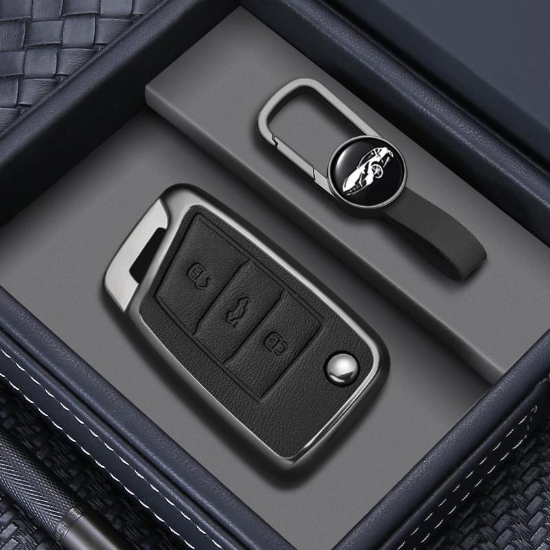

Interior Mouldings Alloy Style Car Key Case Cover Shell For Volkswagen VW Polo Golf 7 MK7 Tiguan Passat for Skoda Octavia Kodiaq чёрный