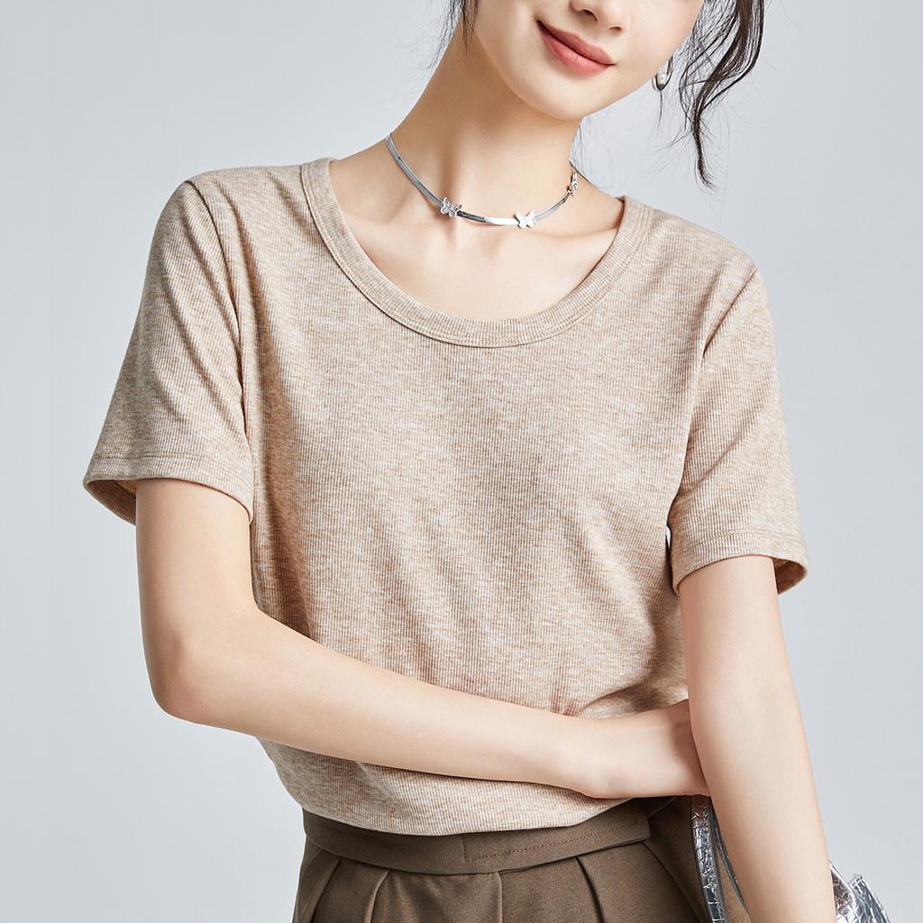 Summer New Shoulder Women's Modal Cotton Top Temperament Snowflake Short-sleeved T-shirt