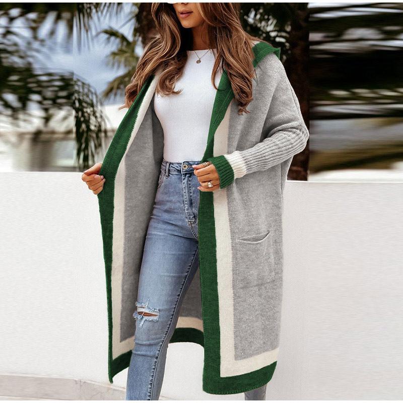 Thick Hooded Knit Women Cardigan Sweater Spring Autumn Winter Knitted Soft Loose Coat Long Cardigans