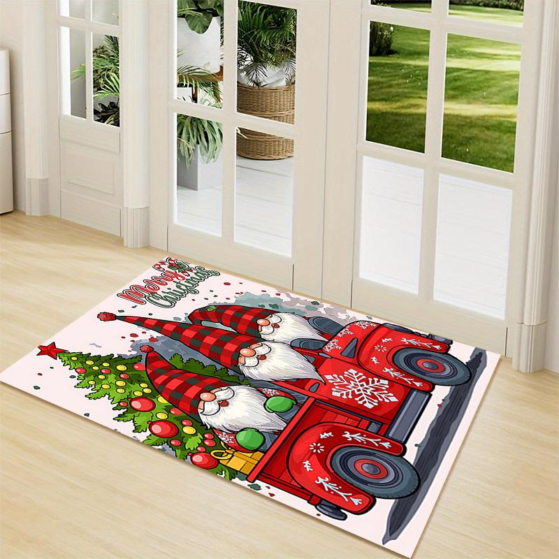 Christmas Gnomes Truck Carpet Rug Soft Washable Anti Slip Home Living Room Sofa Mats Personalized Christmas Rug