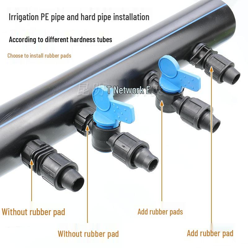 16mm Drip Tape Valve Connector with Locking Buckle Tee Fitting