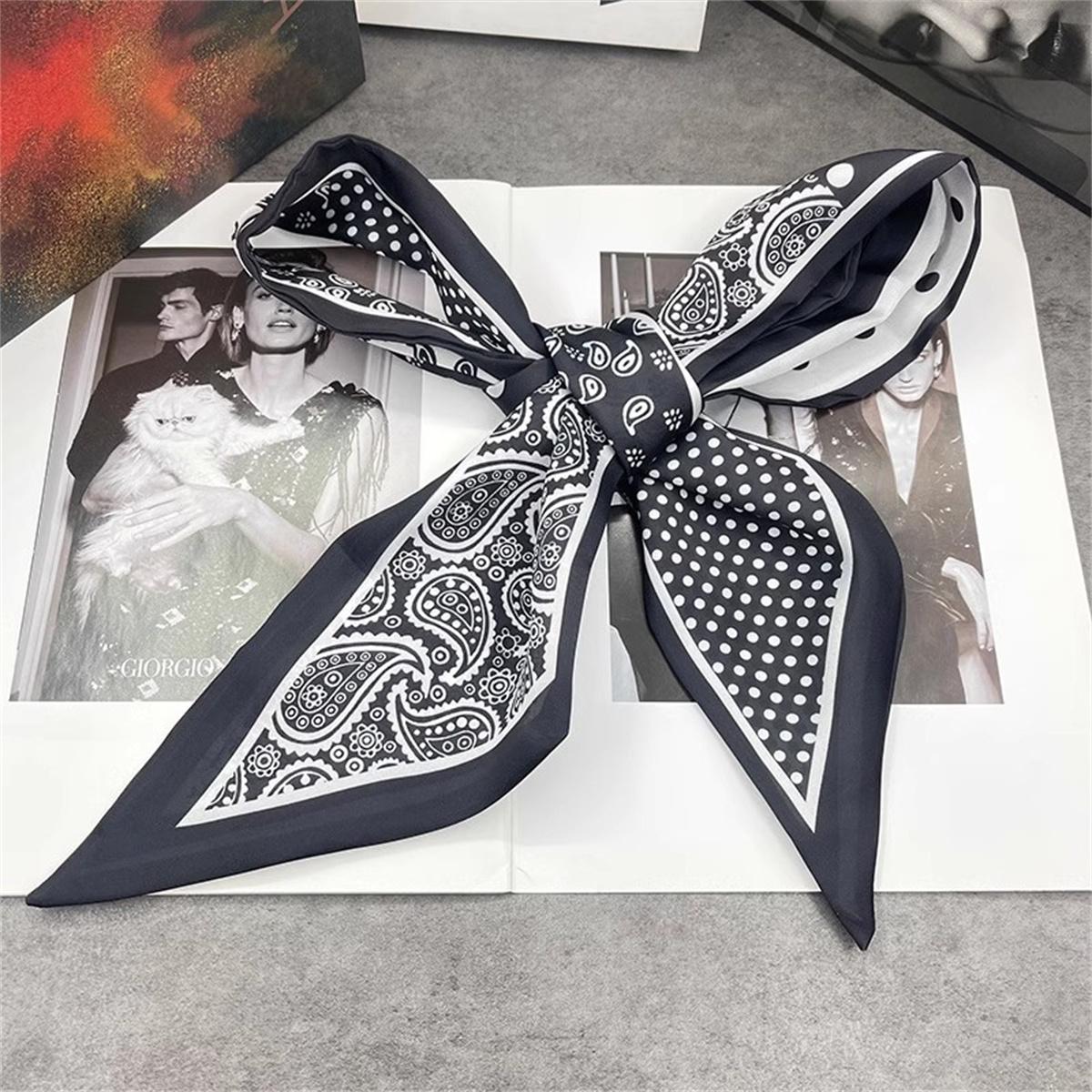 

Длинный маленький шелковый шарф-пояс женская повязка для волос все сочетается высококлассный тонкий весенне-осенний стиль с рубашкой лента французская лента