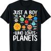 Just A Boy Who Loves Planets Solar Star System Science Space T Shirt