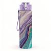 1PC Purple Green Swirl Agate Marble Texture 750ml Color Plastic Sports Water Bottle Leakproof Flip Straw Lid Suitable for Sports Office Home Use