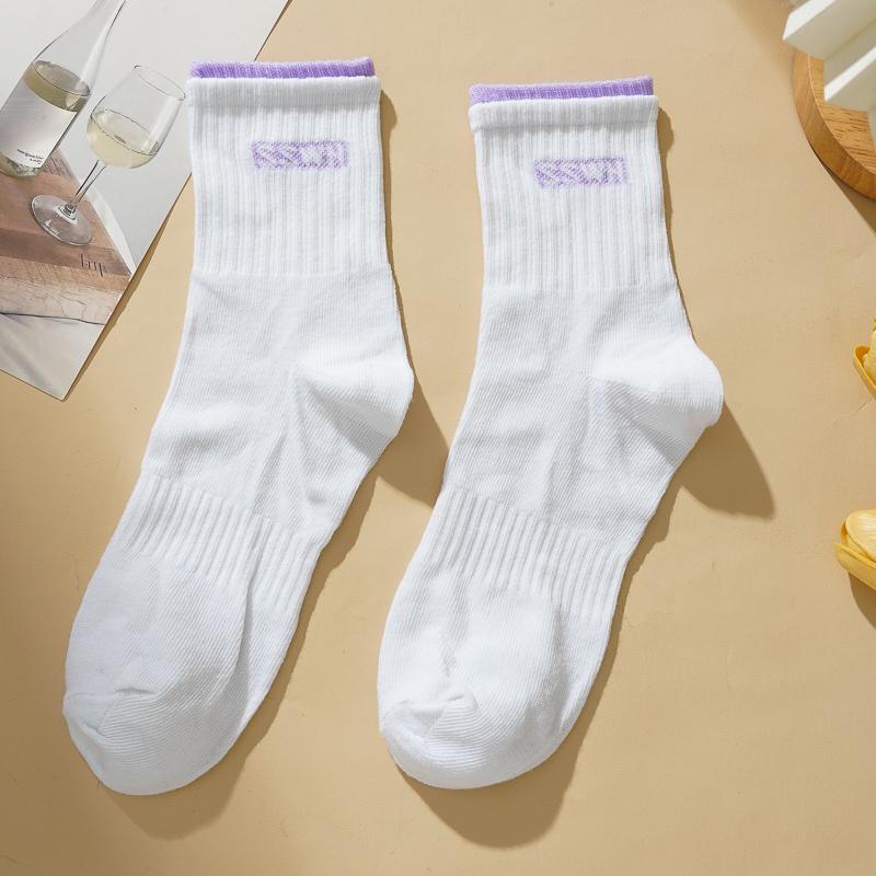 

Жіночі бавовняні шкарпетки безшовні спортивні смугасті дихаючі однотонні середньої довжини повсякденні шкарпетки one size