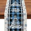 Runner da Tavola Fiocco di Neve Festivo Robusto Lino Decorazione Albero di Natale Copritavola da Pranzo